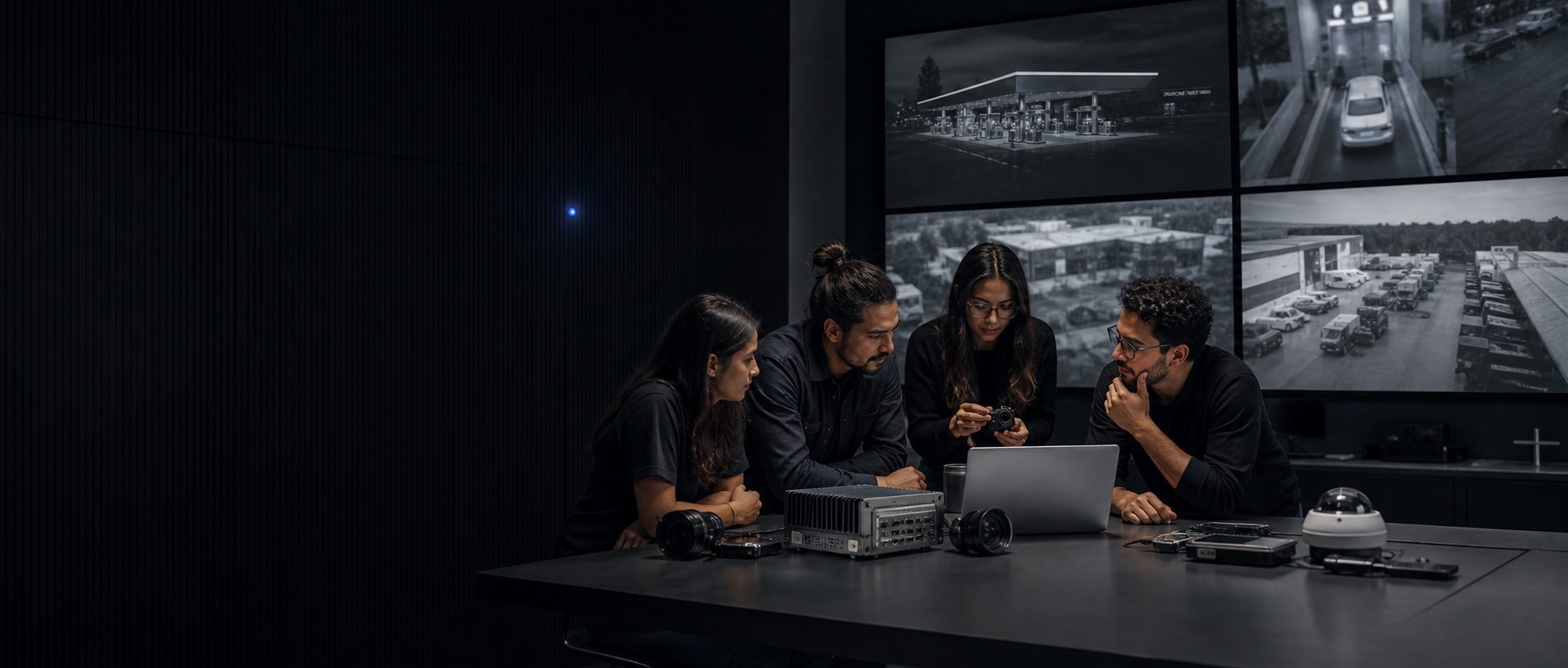 Equipo de Intellion trabajando con tecnología de visión artificial