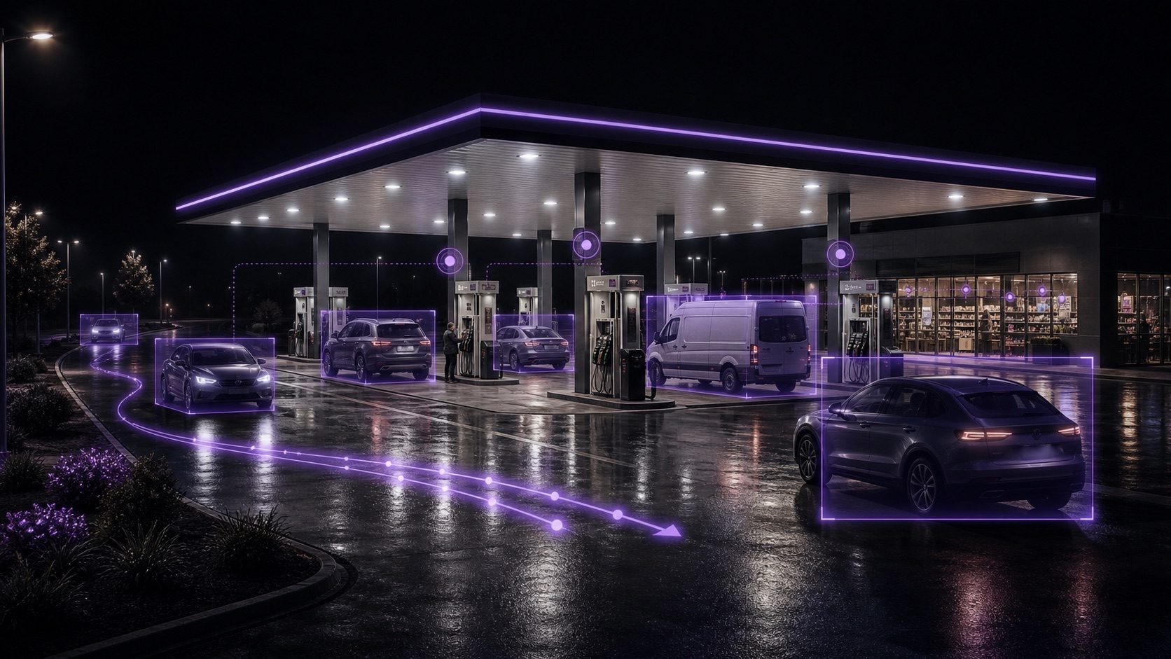 Gasolinera monitoreada mediante visión artificial